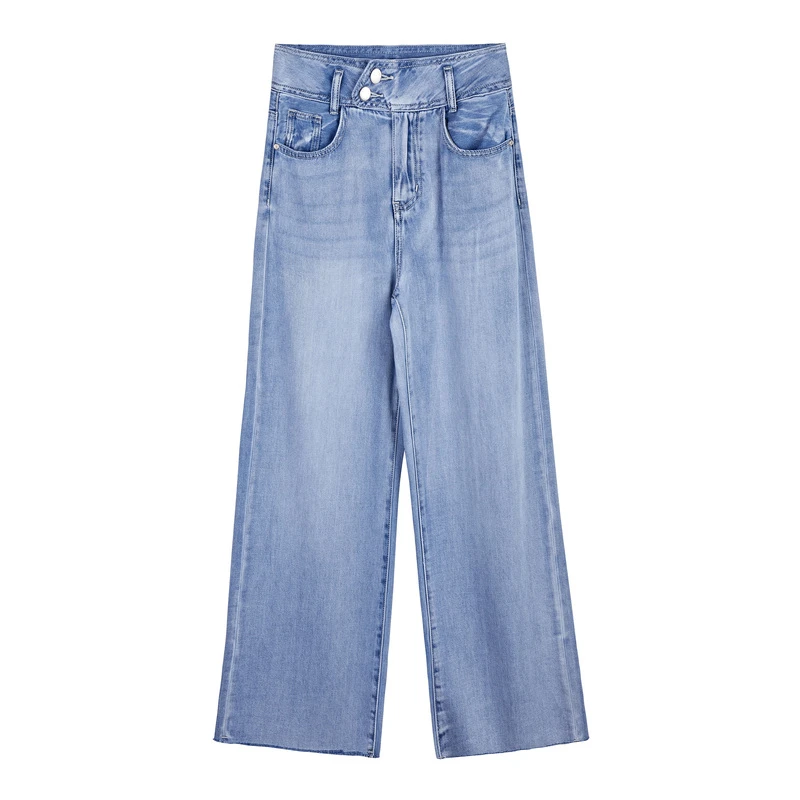 S·DEER圣迪奥时尚气质显瘦不到高腰水洗直筒牛仔长裤S21280843