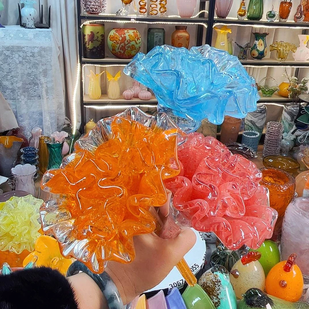 3朵康乃馨家悦琉璃工艺品