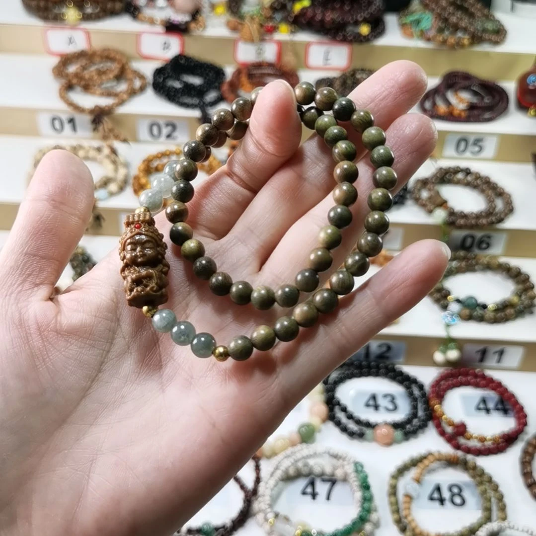 编织品菩提根菩提双单，妈祖绿檀