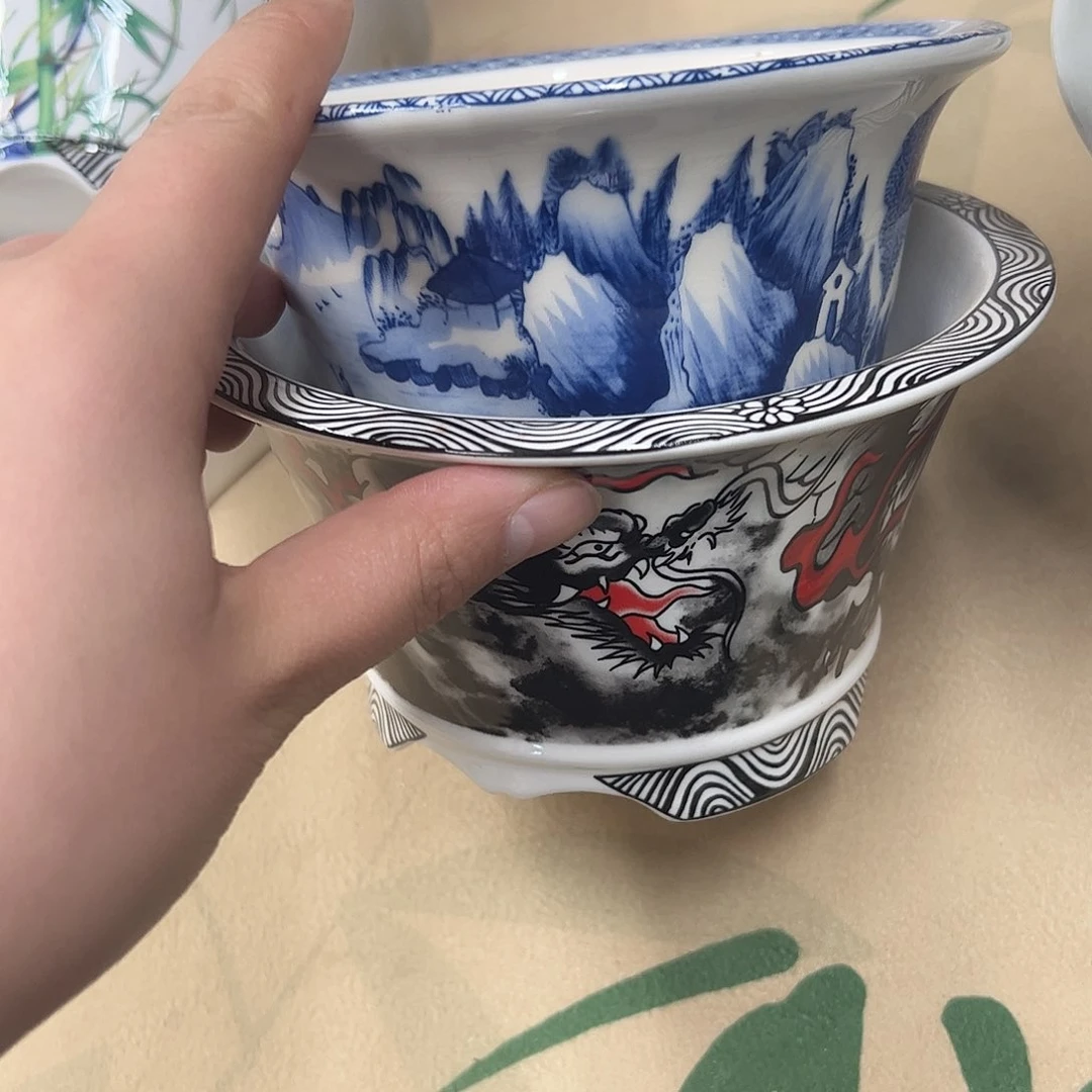 紫砂花盆聚****师652号微瑕2个