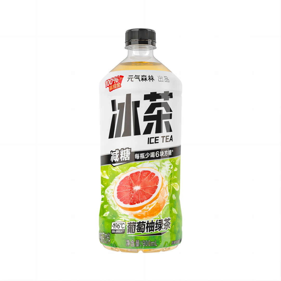 元气森林冰茶绿茶葡萄柚(900ml)夏日必备饮品