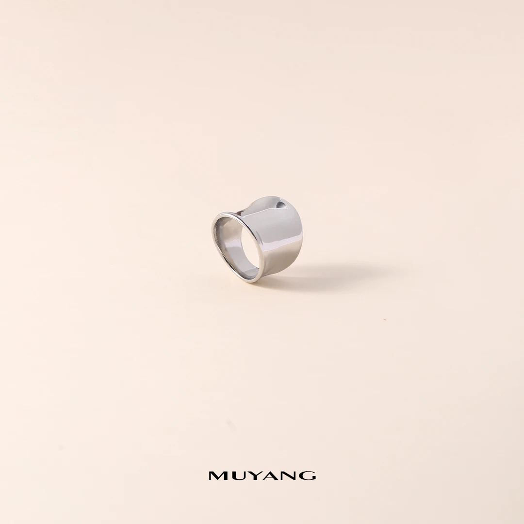 muyang/慕阳 钛钢戒指 气质百搭简约个性平面戒指