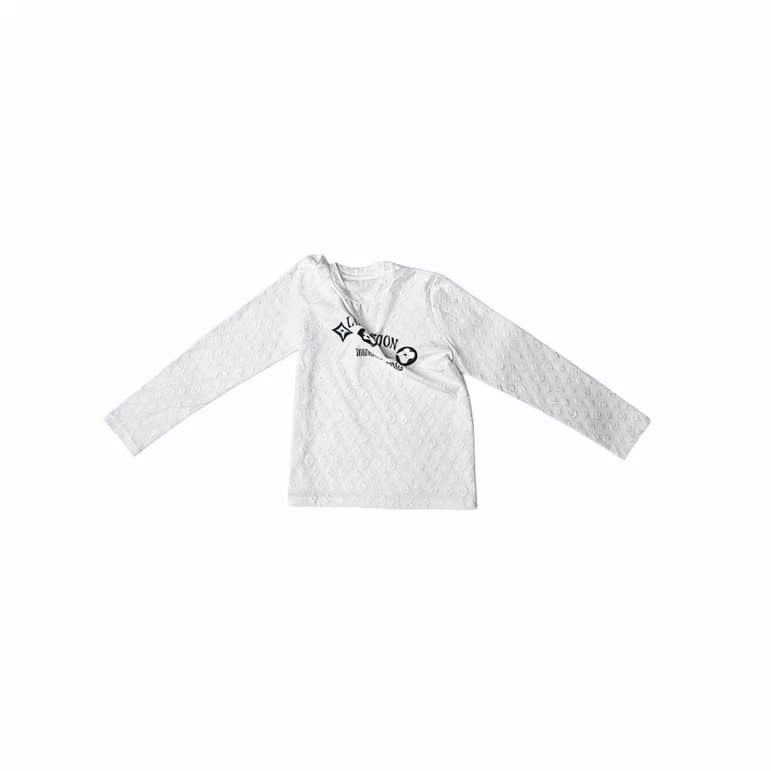 贝贝专属【云纹絮语】2025秋冬新款字母百搭圆领长袖Z306