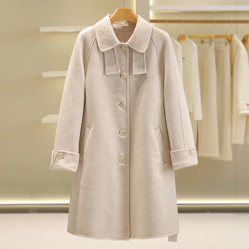 【伍莎-自营】中长款双面呢外套#WYX48B035