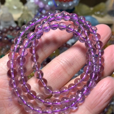 水晶手串未镶嵌6mm三圈手链