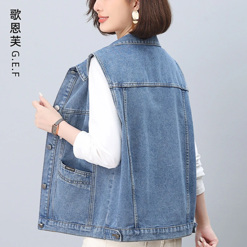 牛仔背心马甲女春秋2025年新款宽松洋气叠穿女士休闲马夹外搭