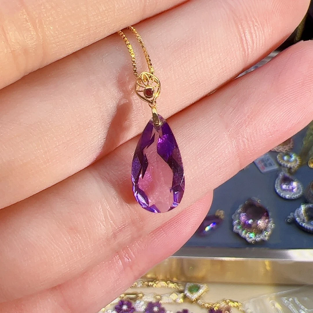 紫晶紫水晶18K金镶嵌