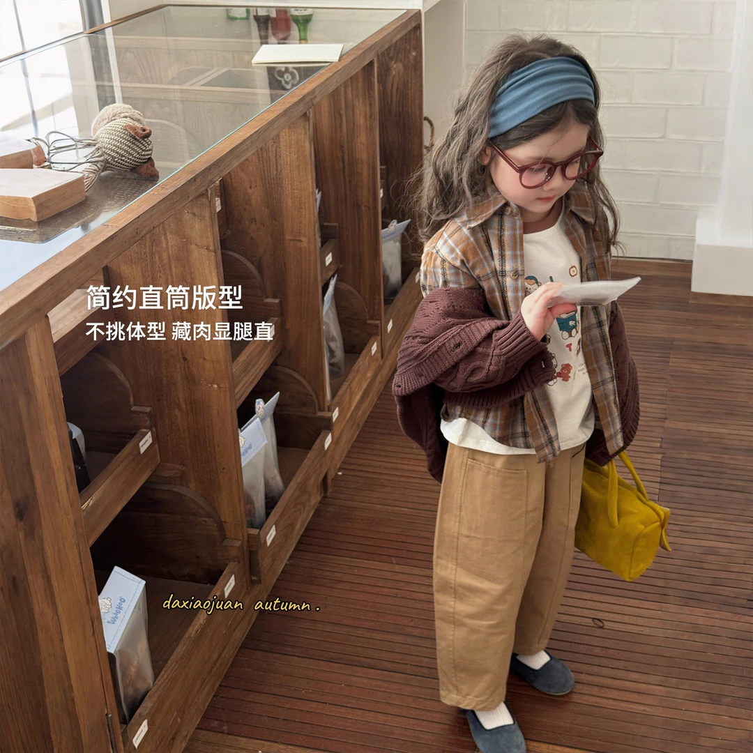 【大小卷】儿童新款上新百搭腰口花边女童休闲裤-52419