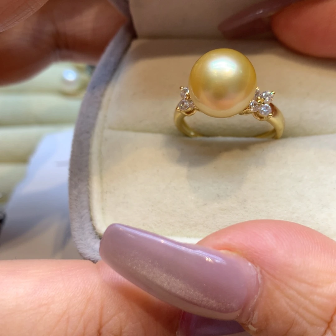 银S925镶嵌戒指海水珍珠