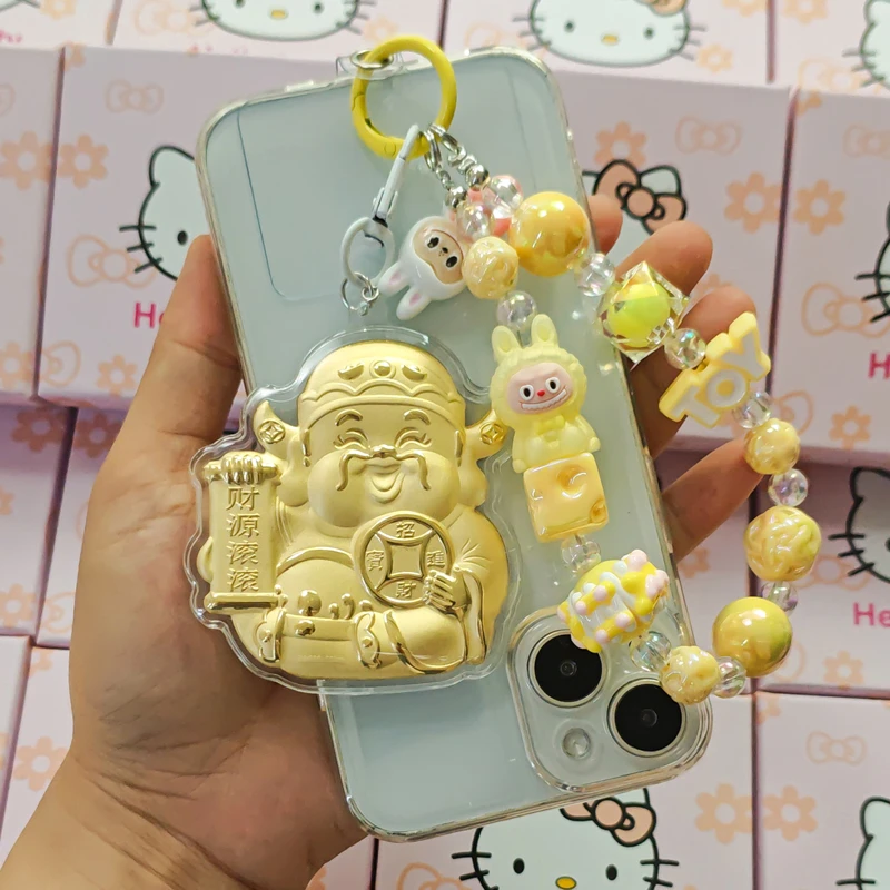 含金工艺品【中国金店】财源滚滚手机挂饰钥匙包包送女友情人节礼物