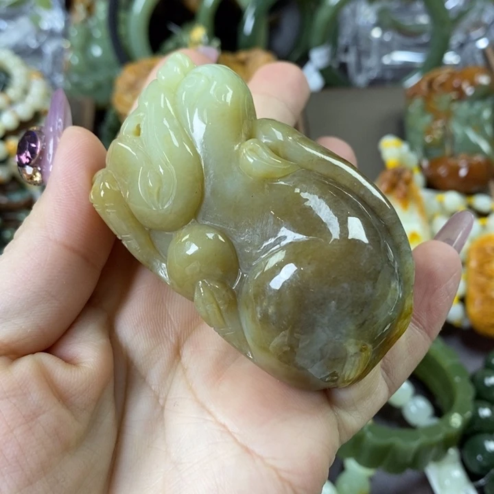 透闪石质玉手把件未镶嵌效*