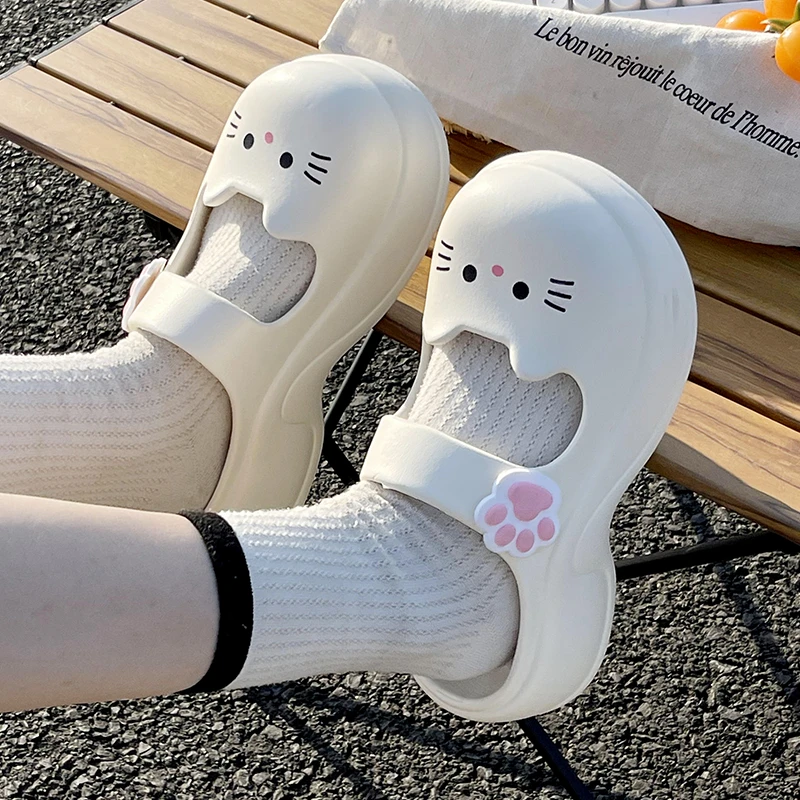 女士拖鞋女款2025新款踩屎感厚底防滑洞洞鞋包头凉拖鞋女夏季外穿