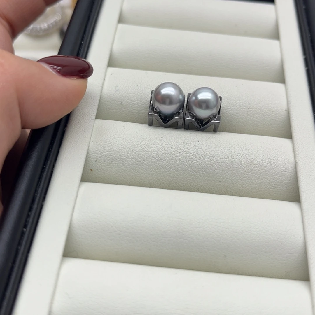 耳饰海水珍珠银S925镶嵌