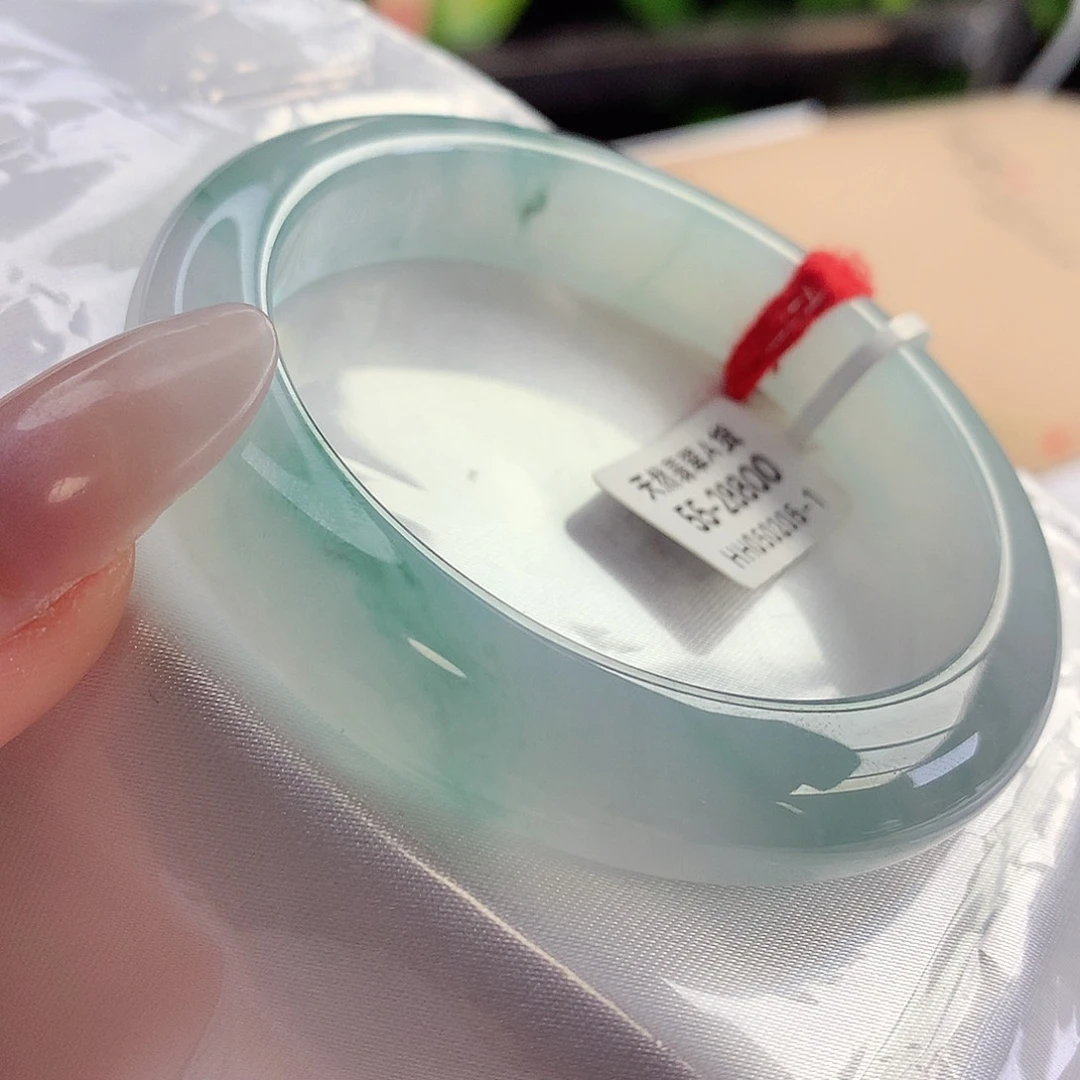 未镶嵌手镯翡翠天然A货翡翠55-56自带冷清感 清透明亮9号