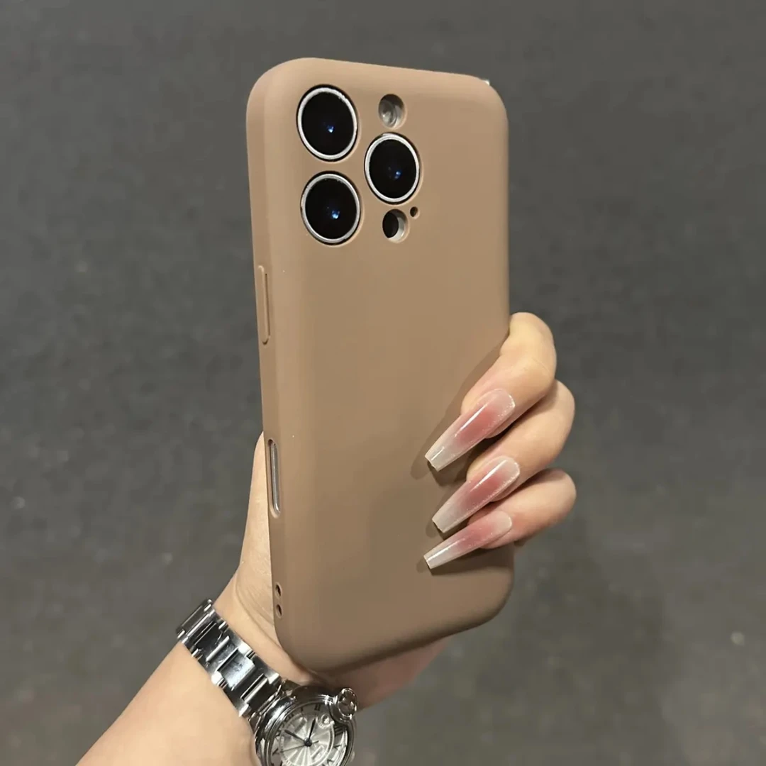 BANCA一体新款高级灰纯色简约适用16promax苹果15手机壳14/13软糯