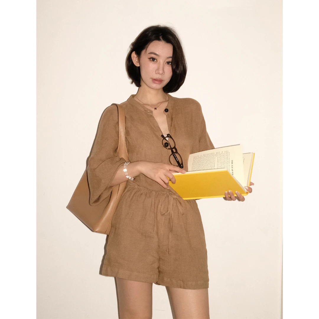 Call me Blue满分亚麻连体裤女气质高级感时尚连身裤