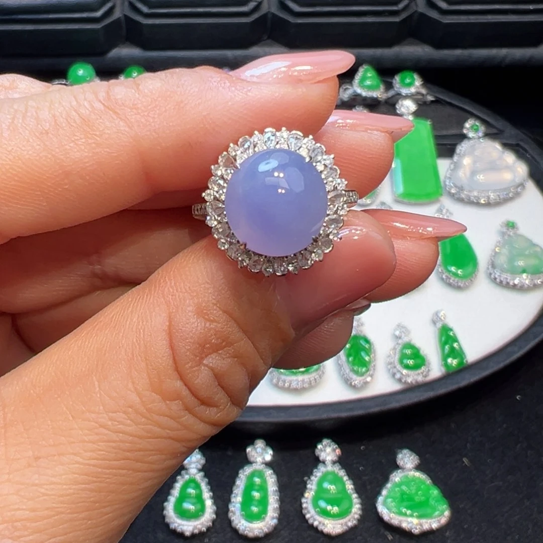 翡翠戒指18K金镶嵌收到货48小时鉴赏期