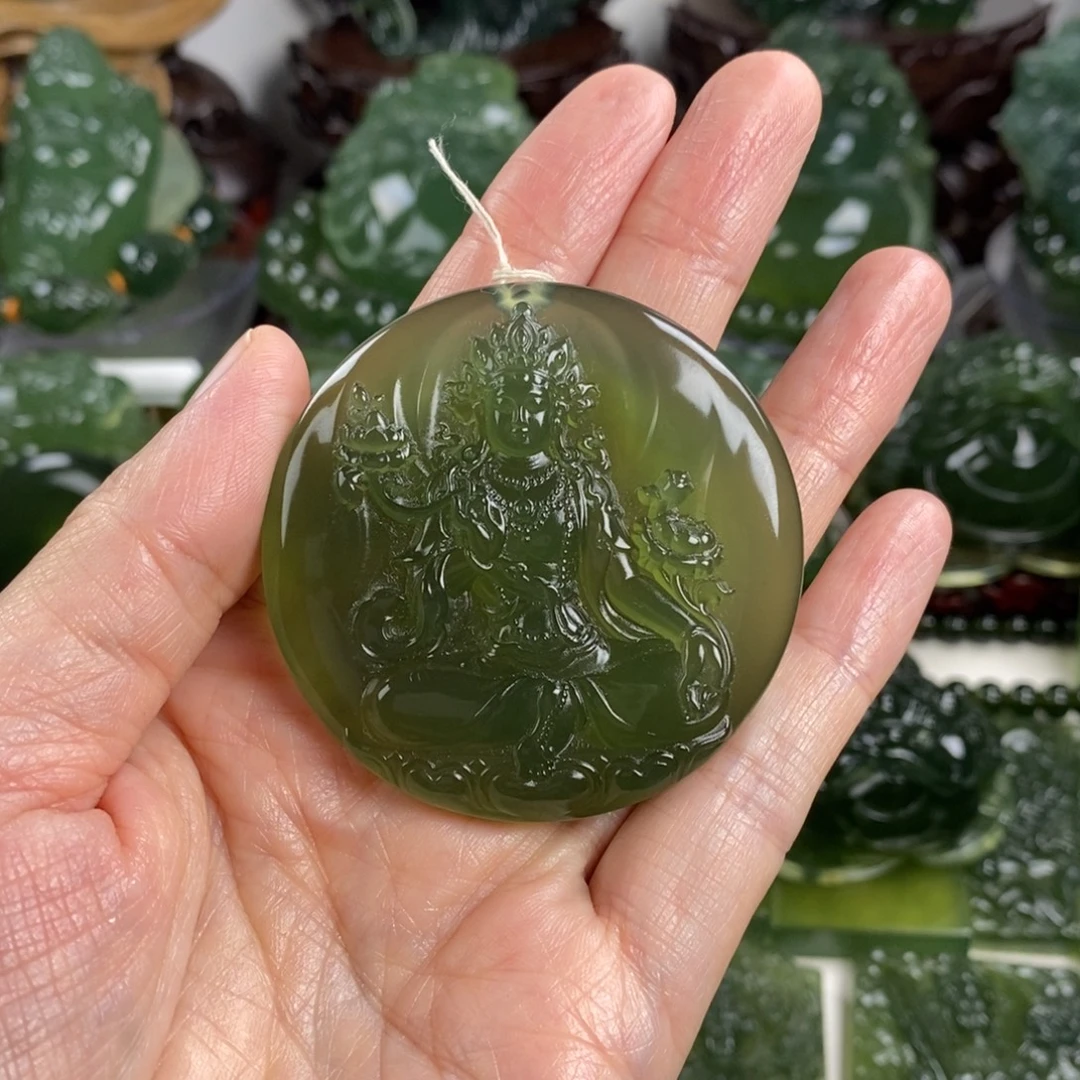 商***式岫玉未镶嵌挂件挂件