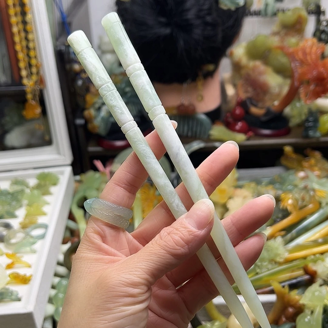 蛇纹石玉发饰合金