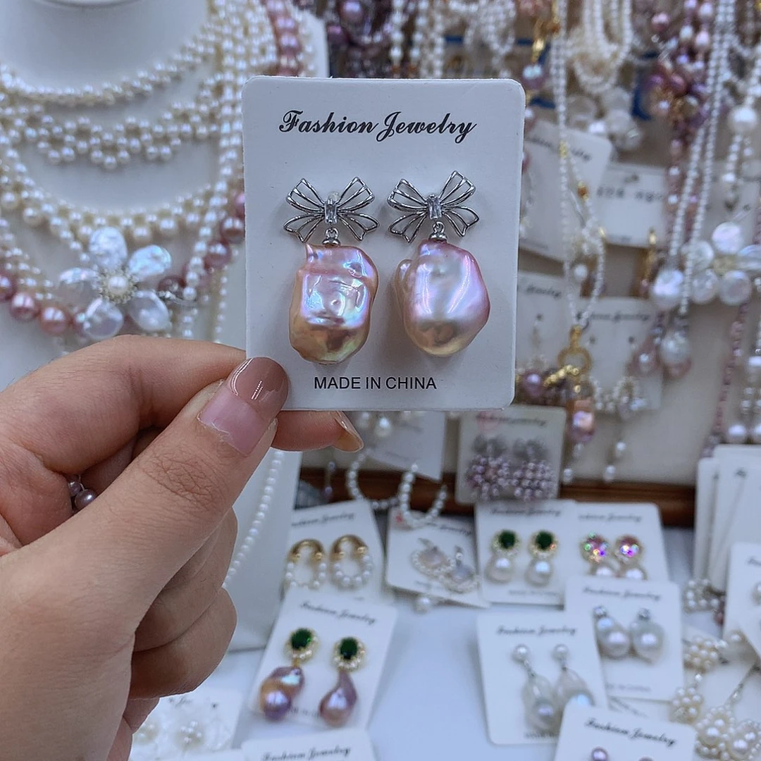 项链银S925镶嵌淡水珍珠