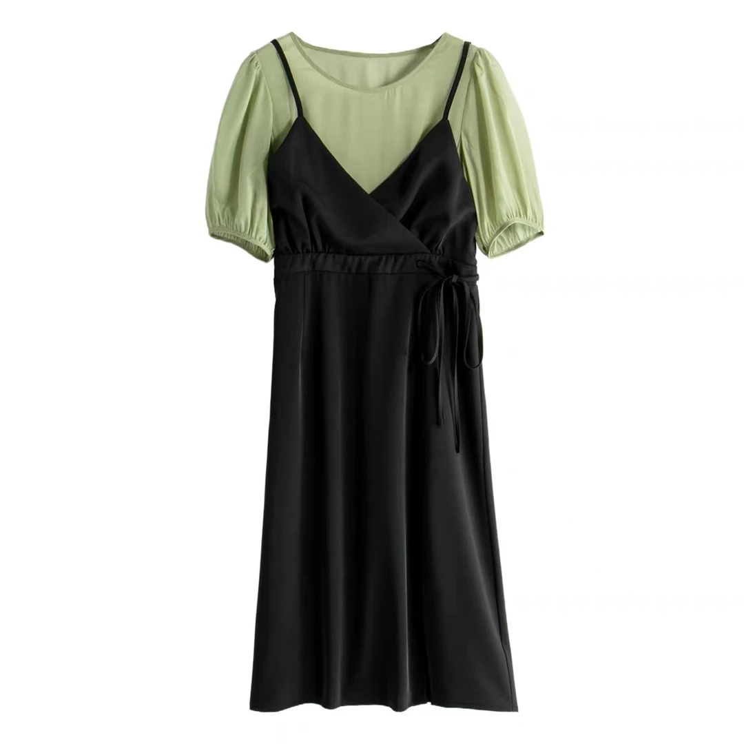 【精品】YANGSHANG 新款夏季假两件连衣裙 G8137M