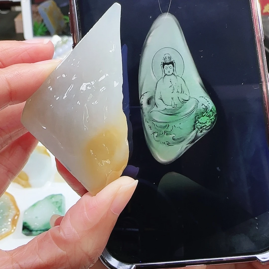 定制翡翠未镶嵌缅甸翡翠挂件