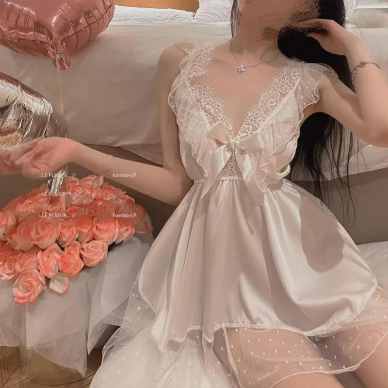 送短裤京洛佳人白月光女主无胸垫吊带睡裙气质显瘦家居服蕾丝网红