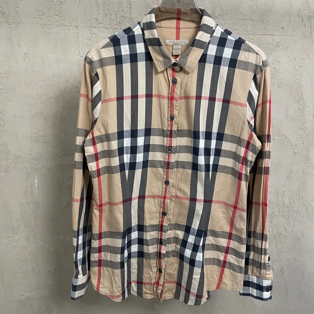 未使用 BURBERRY/博柏利 巴宝莉卡其色条纹衬衫/gd4399/JP