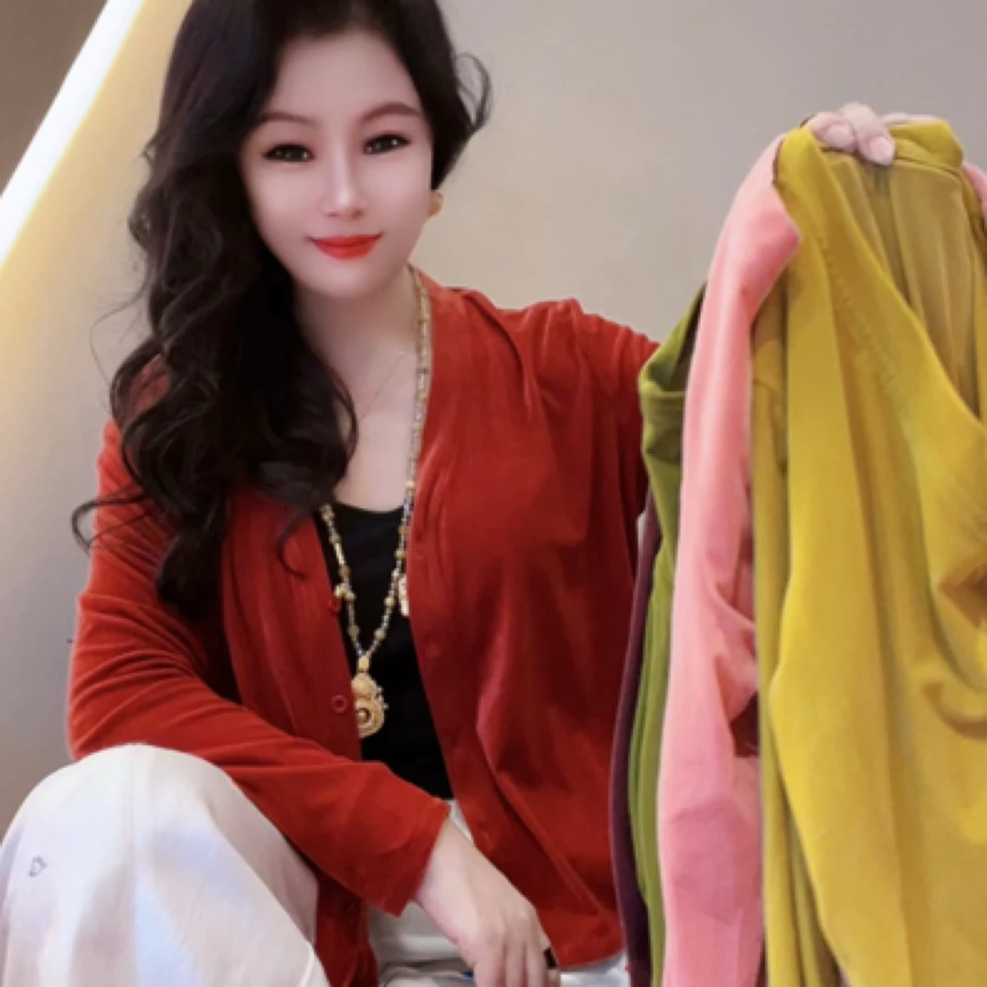 女V领外搭夏季短外套长袖时尚防晒温婉风常规款短款