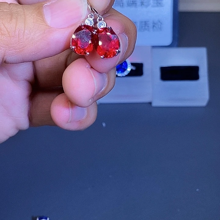 红宝石银S925镶嵌戒指