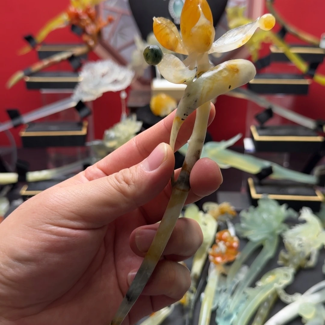 岫玉发饰未镶嵌楚*