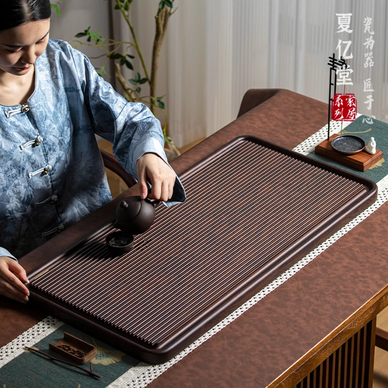 实木茶盘家用小茶台办公室家庭用茶托盘桌面高档大气电木款干泡台