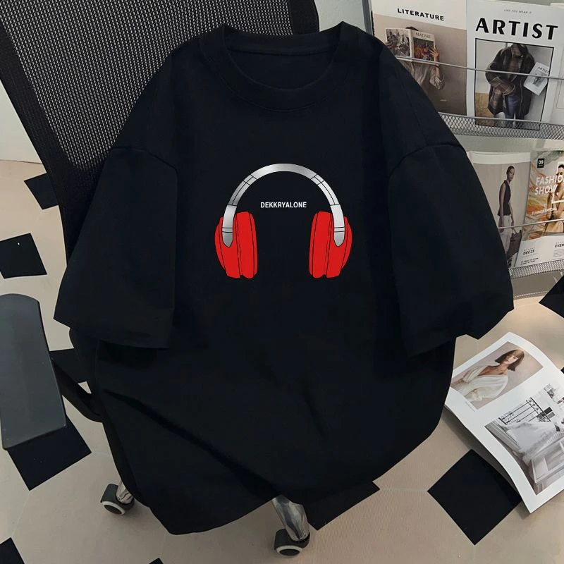 jtrt美式纯棉短袖t恤男女夏季休闲趣味黑色潮牌印花半袖圆领上衣