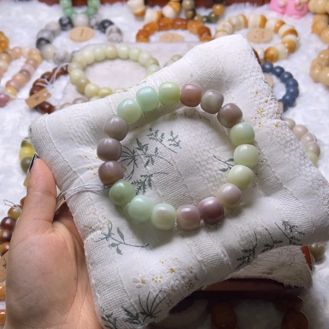 菩提根/象牙果把件506微瑕青釉干磨卡14