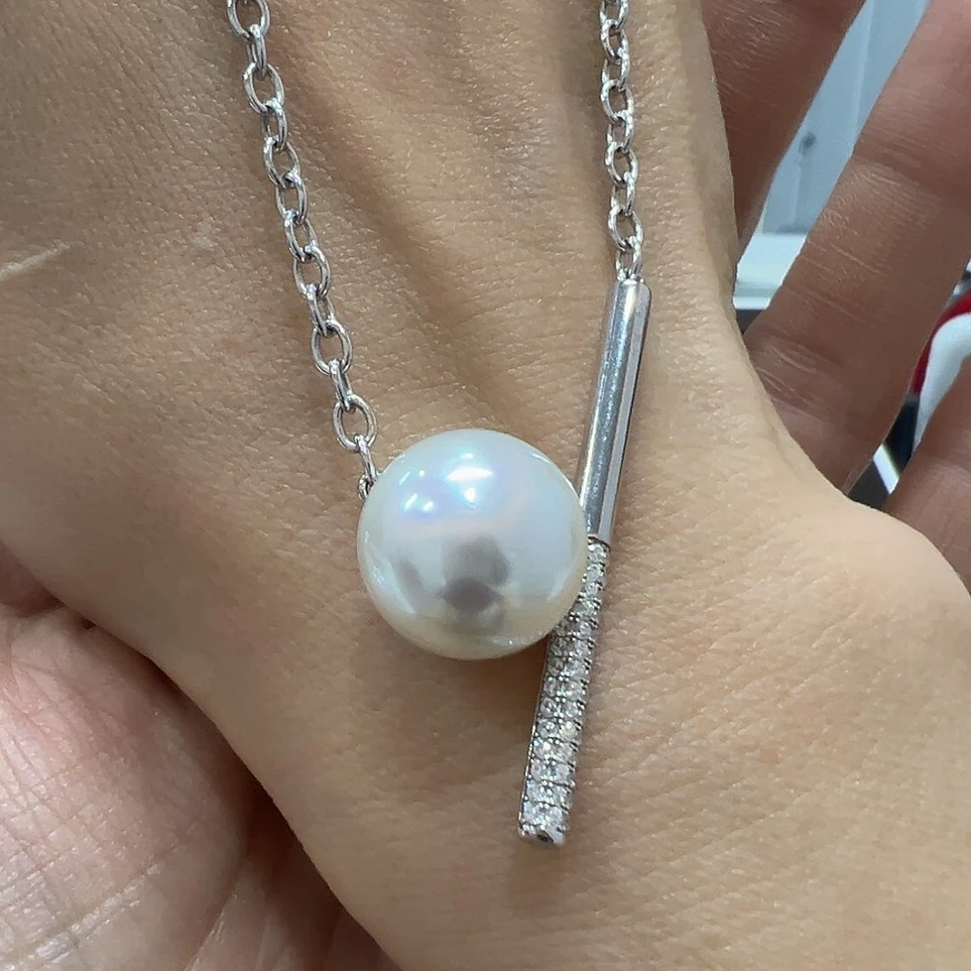 海水珍珠颈饰银S925镶嵌