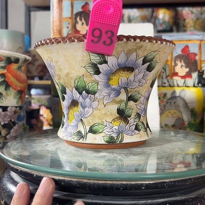 景德镇幸运花盆手绘韩式花盆