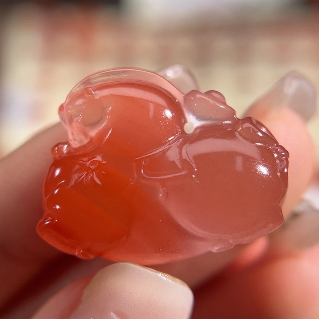 南红玛瑙未镶嵌唐马 23.5x10.3mm