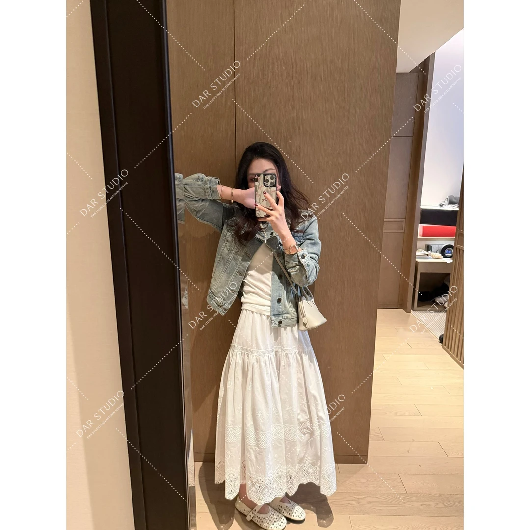DAR STUDIO 【街角花店】2025早春新款长裙纯棉气质半身裙 25039