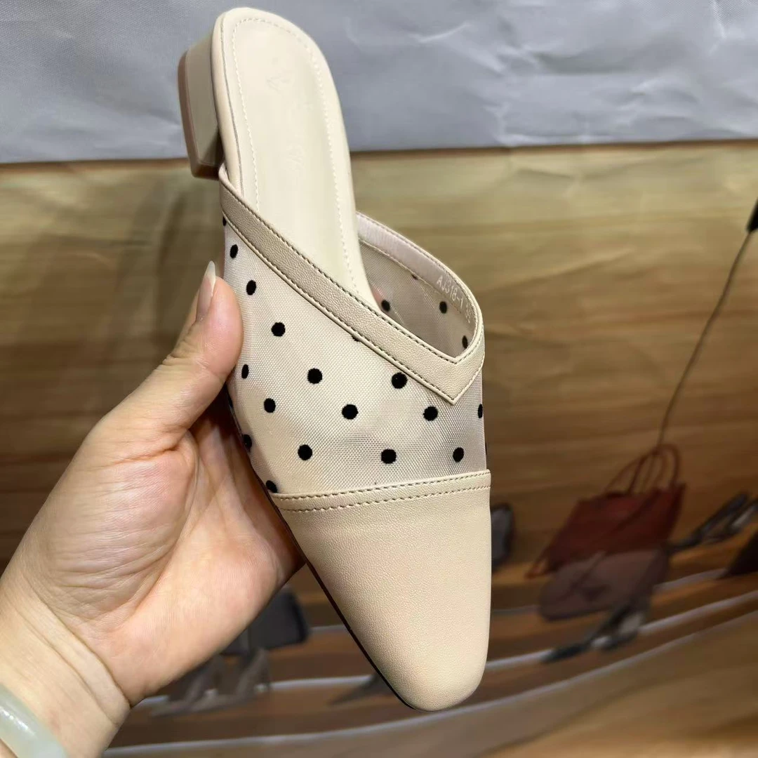 肥仔女鞋 T 318-1 春夏新款小香风 时尚气质舒适女士小方头半托