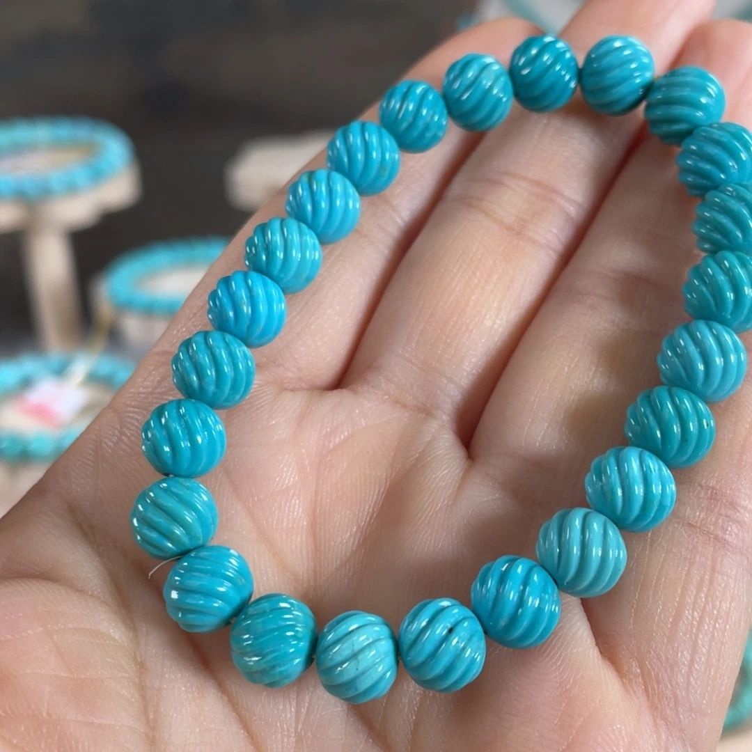 绿松石未镶嵌套链高蓝玉化扭扭珠