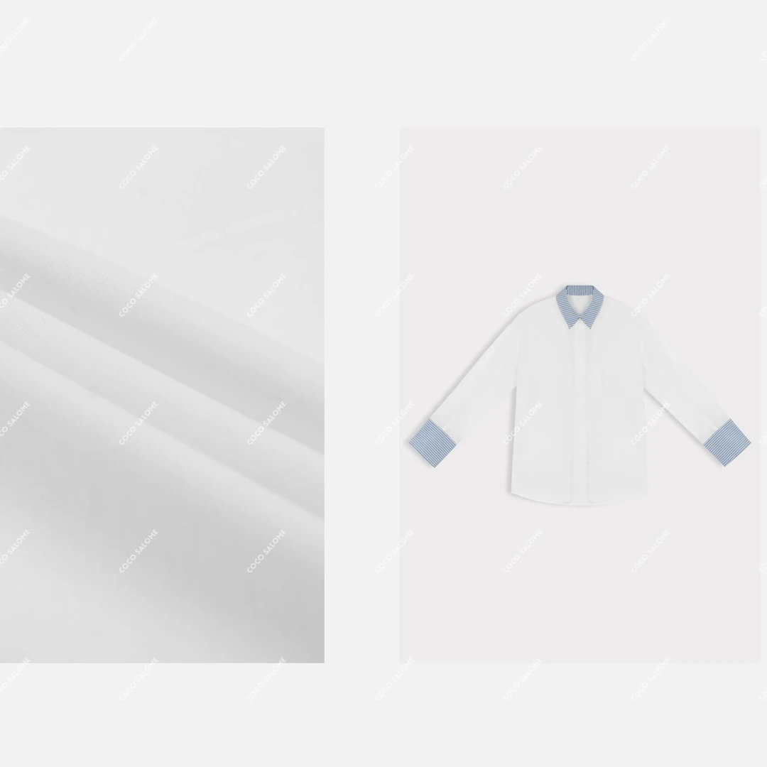 The Ayla【蓝天白云】新款百搭拼接简约女款轻奢衬衫