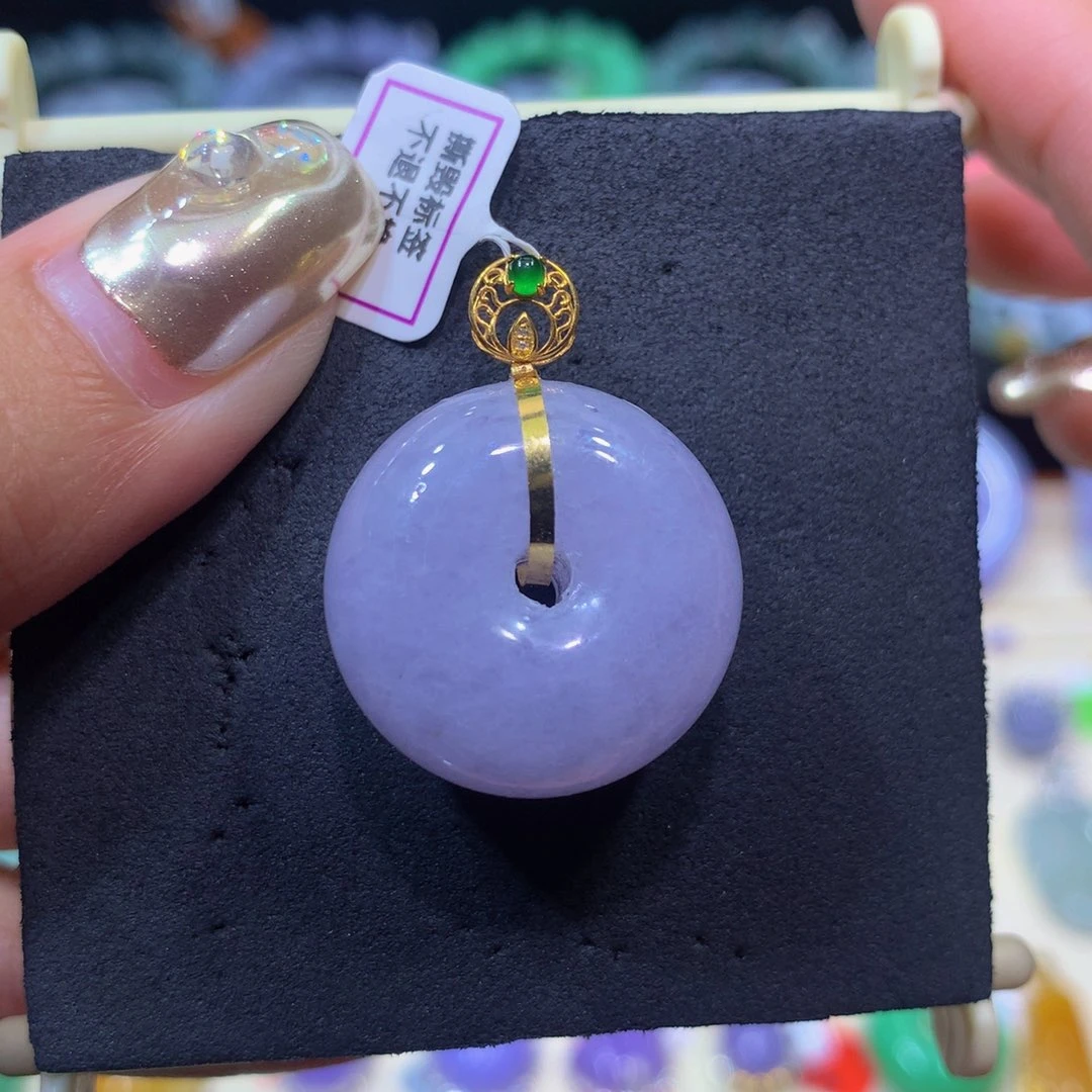 翡翠18K金镶嵌手链翡翠