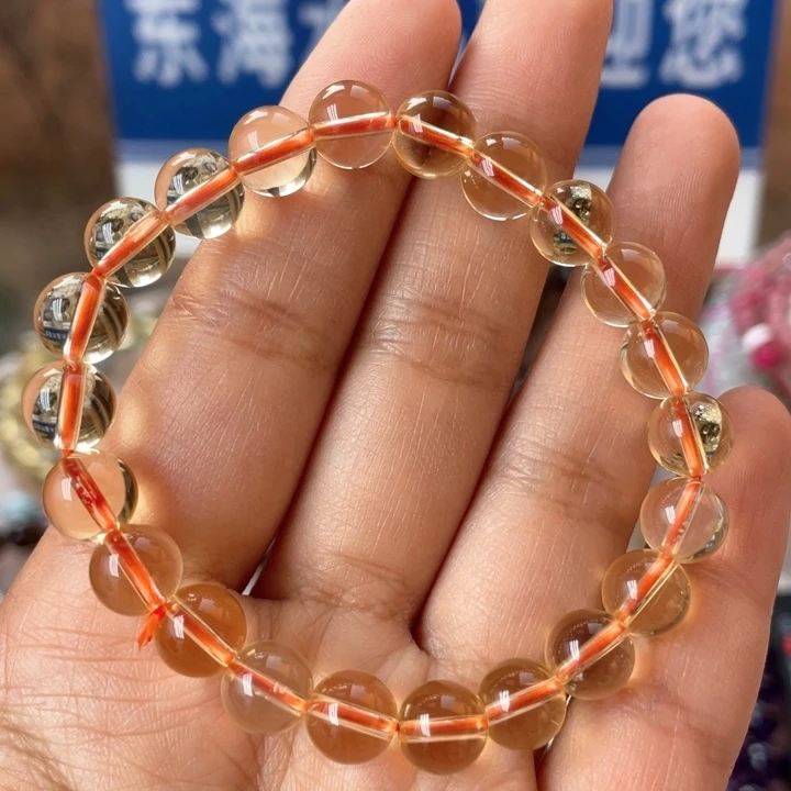 水晶手串未镶嵌加****油暴力黄纯净体
