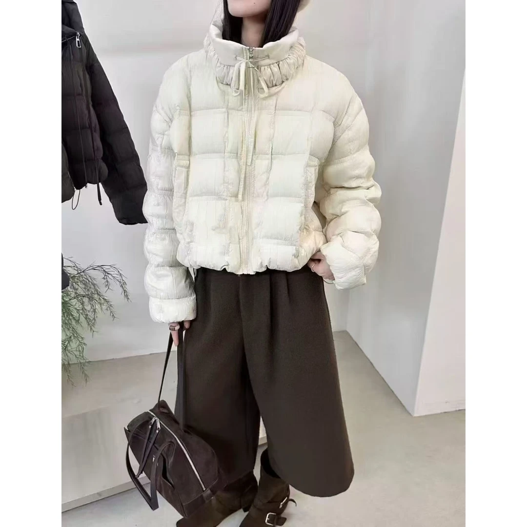 立领短款冬季加厚保暖韩版显瘦时尚白鸭绒外套303