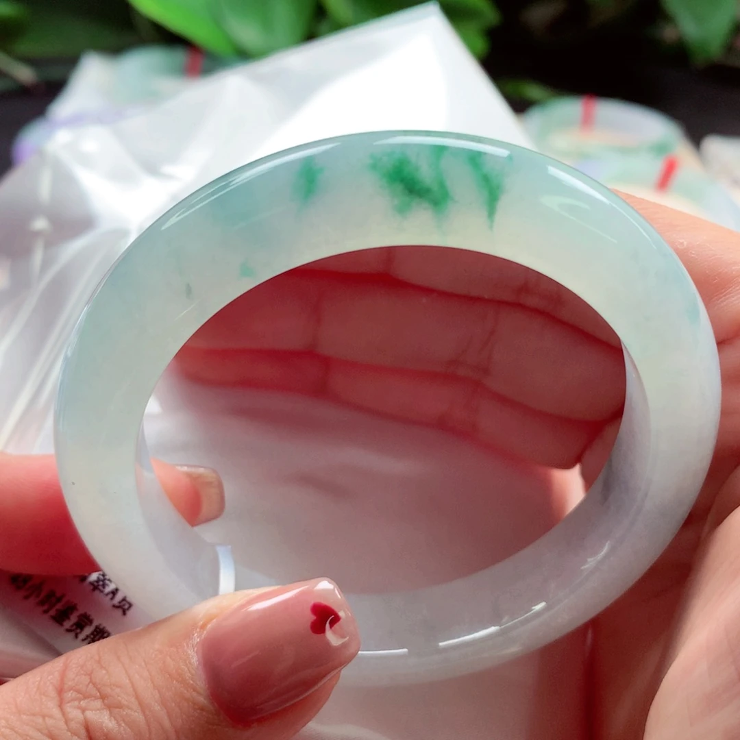 翡翠手镯未镶嵌师妹飘花特色性价比（18号）