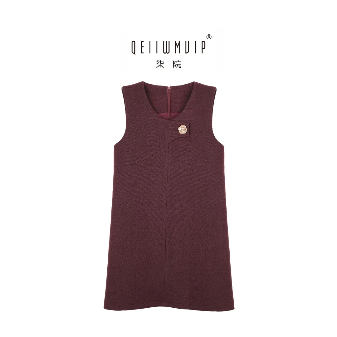 QEIIWMVIP/柒院秋冬气质休闲时尚百搭洋气无袖显瘦背心裙5017