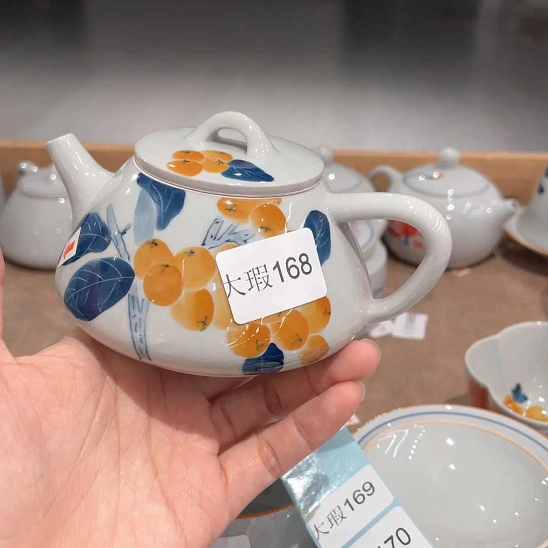 釉下手绘茶具微瑕