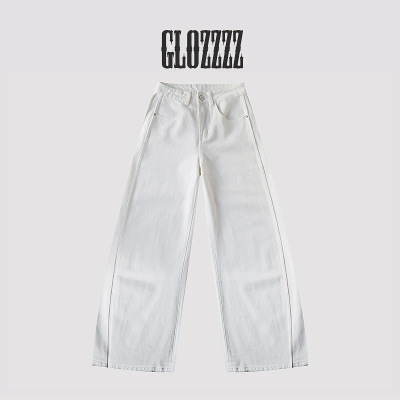 【Glozzzz】 Banana 定制配色水洗高腰阔腿牛仔裤KK 66335