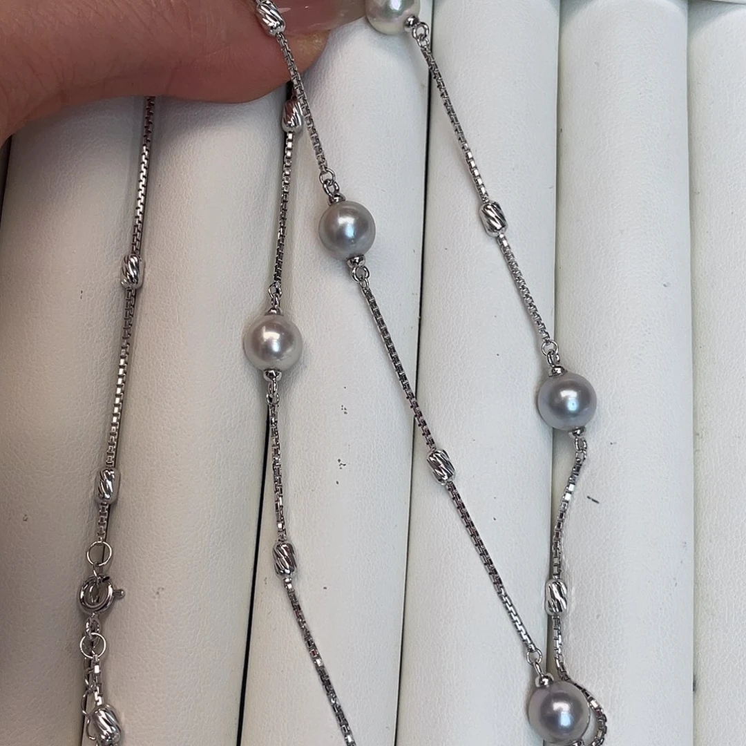 海水珍珠银S925镶嵌颈饰