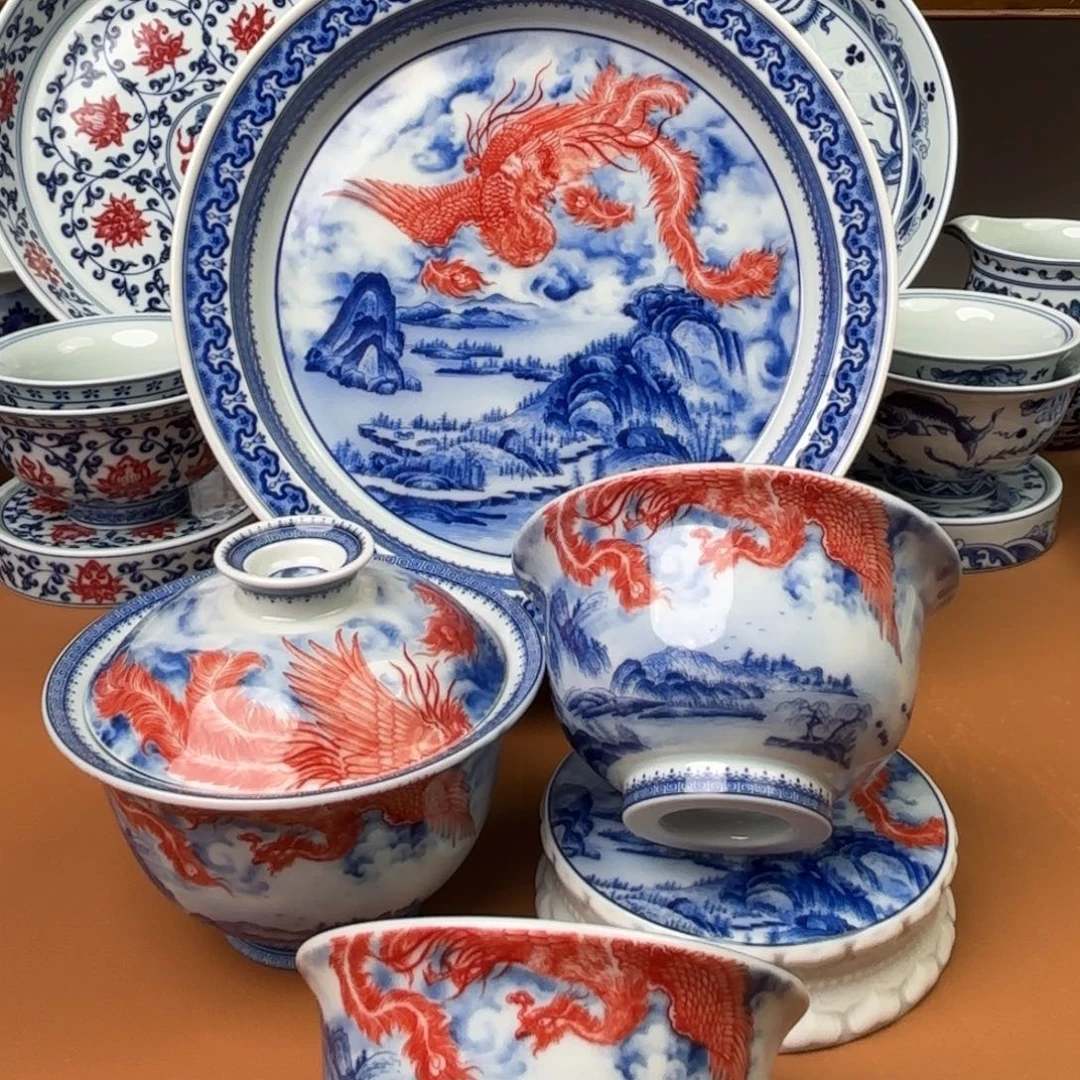 景德镇陶瓷五件套无礼盒